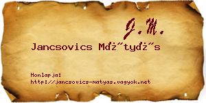 Jancsovics Mátyás névjegykártya